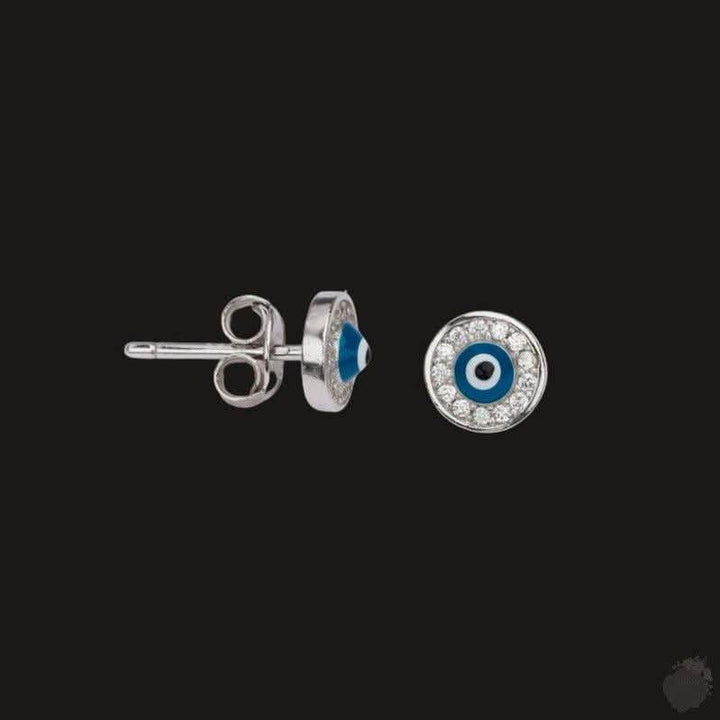 Wide Collection of Sterling Silver Evil Eye Stud Earrings: Whispers of Elegance - Saras Beads & Jewellery