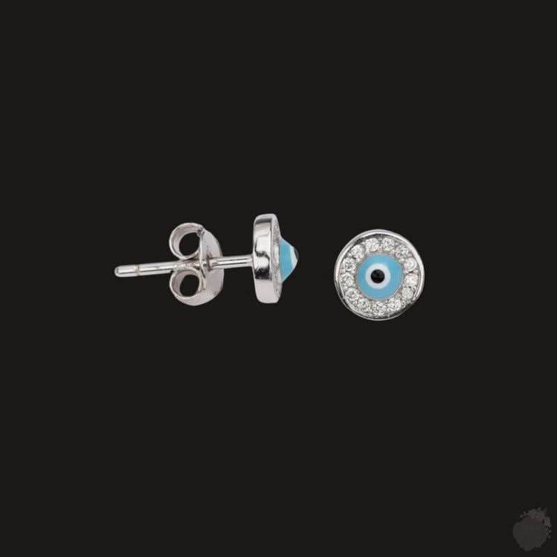 Wide Collection of Sterling Silver Evil Eye Stud Earrings: Whispers of Elegance - Saras Beads & Jewellery