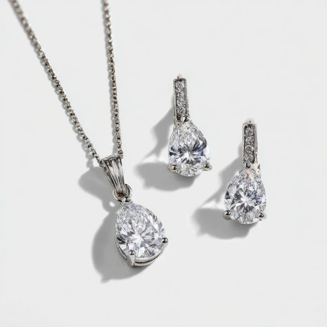 Stylish Cubic Zirconia Earrings Necklace Set for Every Occasion