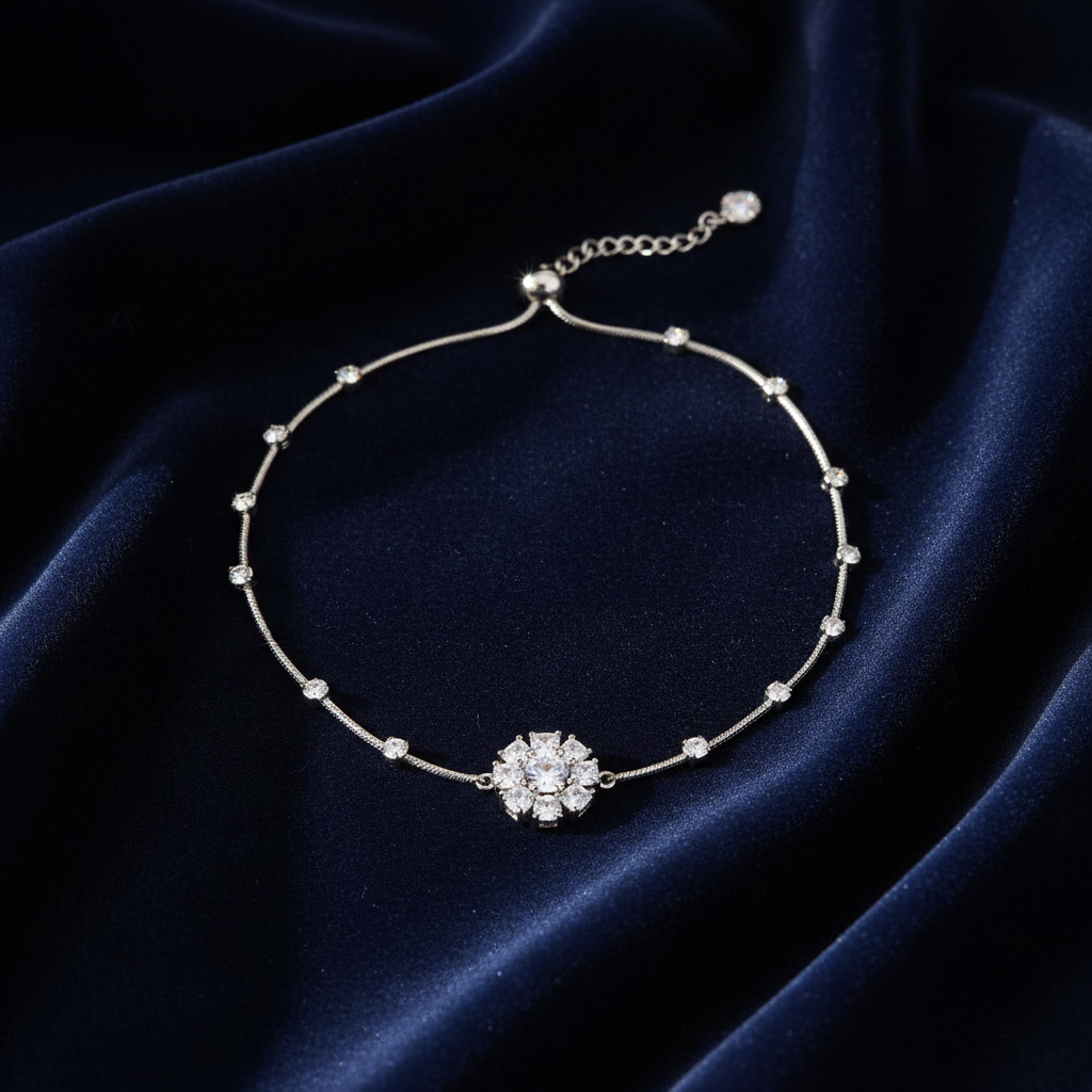Adjustable Anklets: Sterling Silver Luminance Collection
