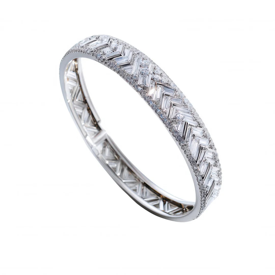 Stylish Silver Bangle with Cubic Zirconia: A Perfect Accessory Choice