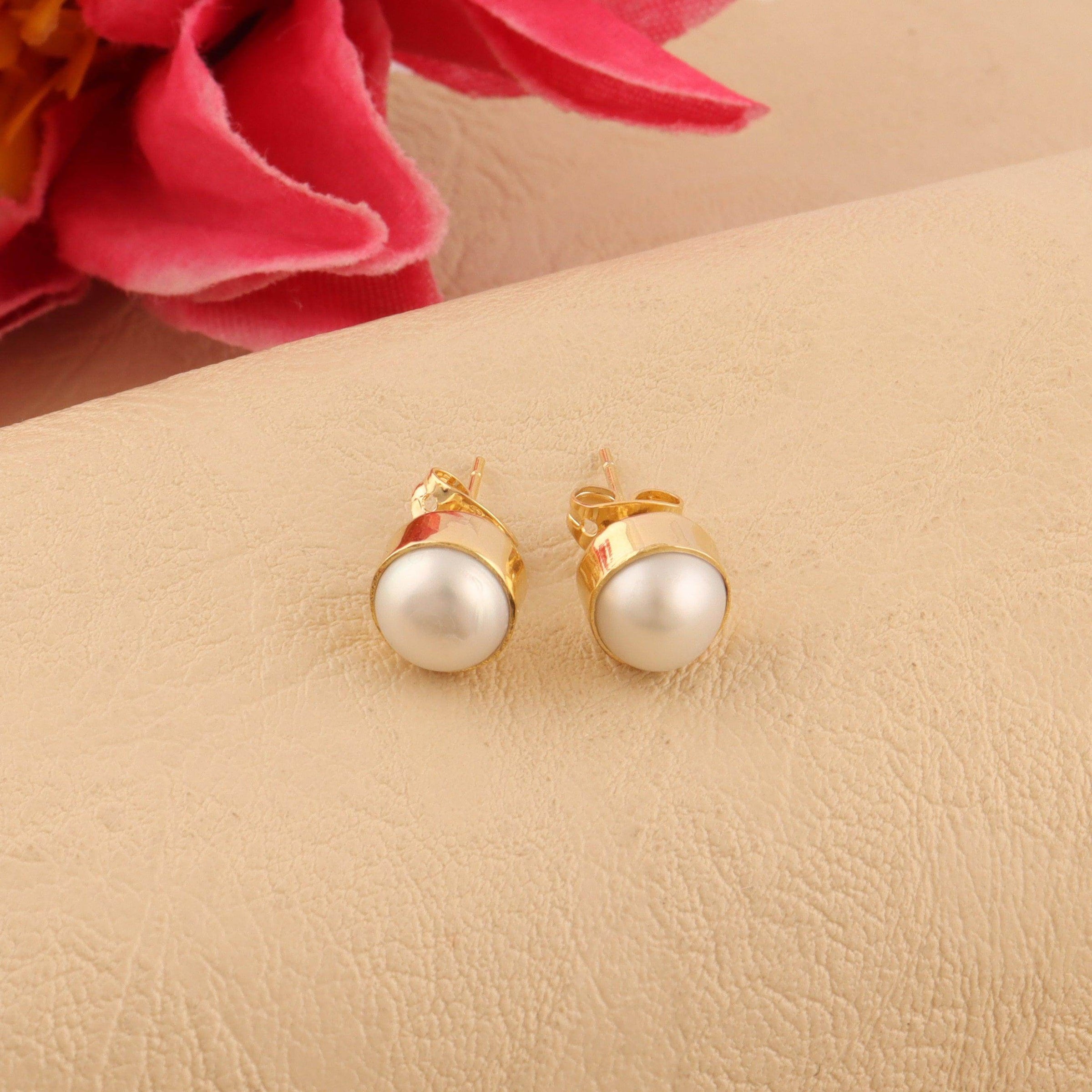 Gold Plated Stud Earrings | Simple Elegance | Saras Beads UK - Saras Beads & Jewellery