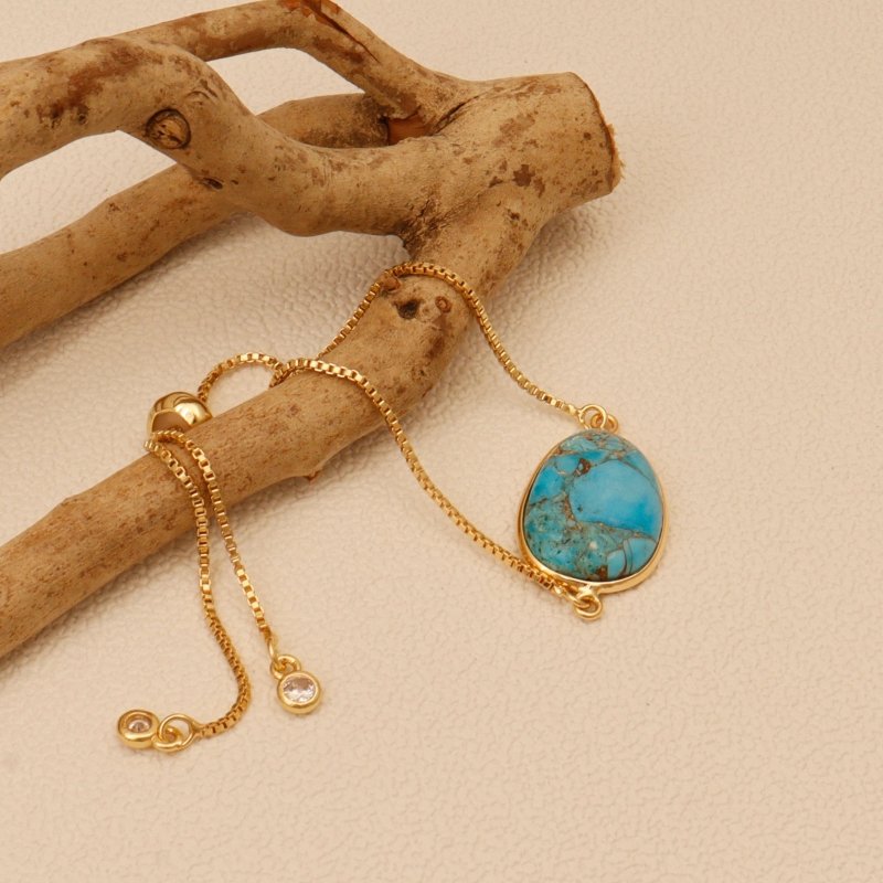 Handmade Gold Plated Mohave Gemstone jewellery