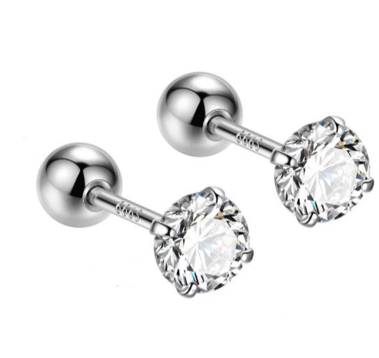 Brilliant Shine: Sterling Silver Stud Earrings