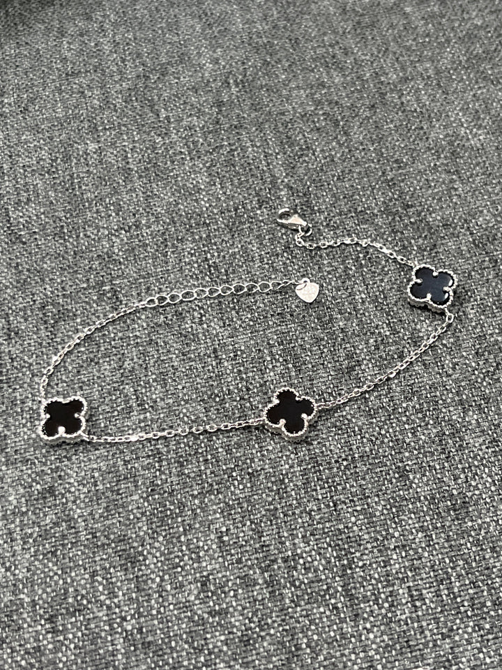 Sterling Silver 3 Clover Bracelet – A Symbol of Good Fortune and Style