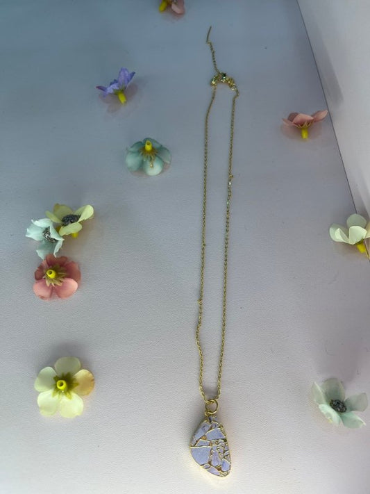 Blushing Beauty: Gold-Plated Pink Gemstone Necklace