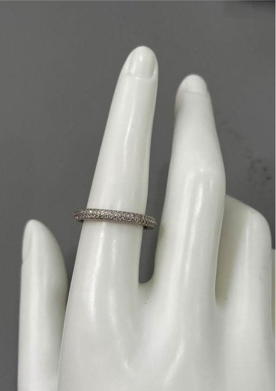 Eternal Radiance: Sterling Silver Zirconia Eternity Ring
