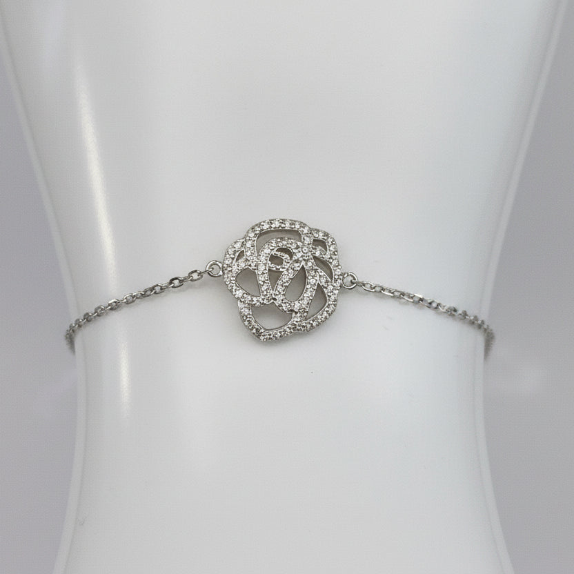 Sterling Silver Flower Bracelet - view 2