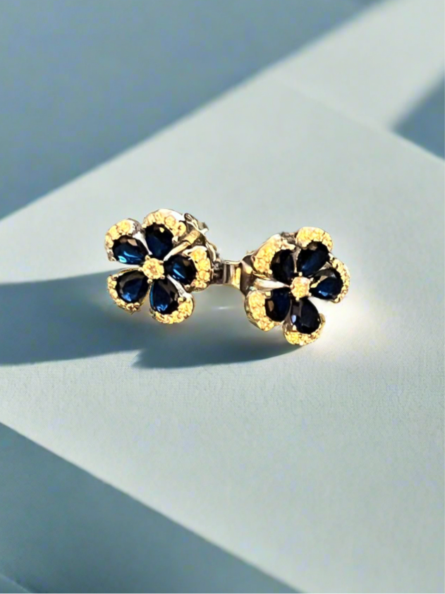 Blue Flower Stud Earrings: A Touch of Sophistication