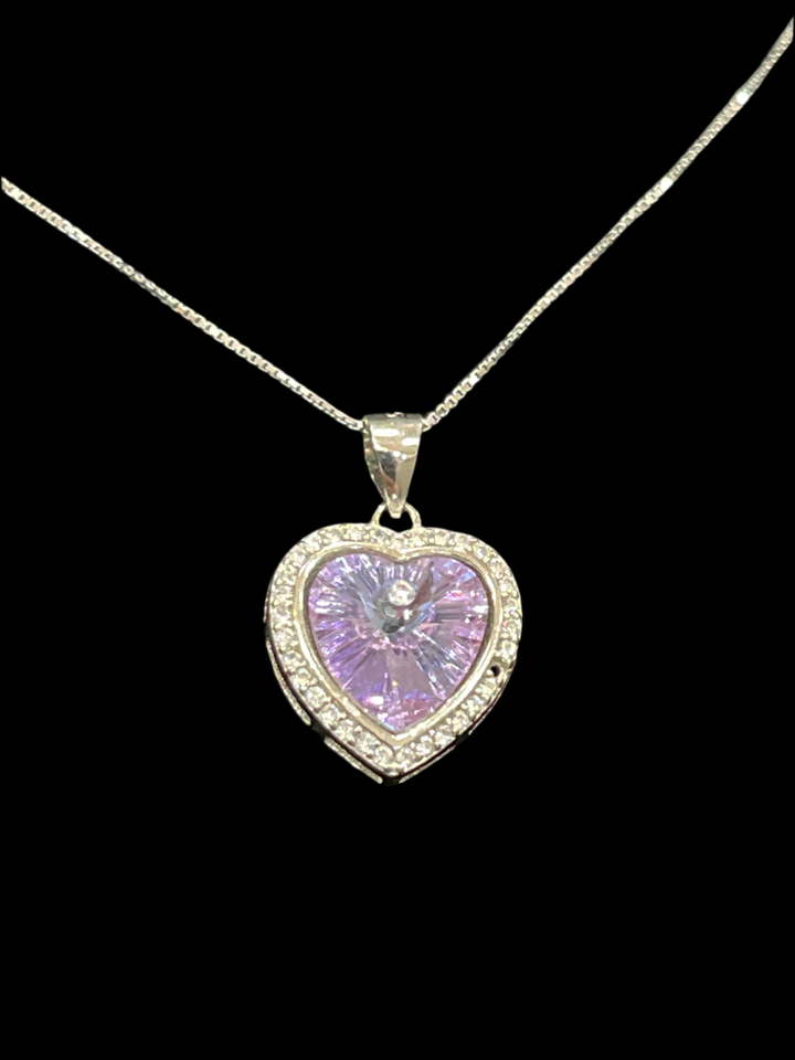 Radiant Pink Heart Necklace