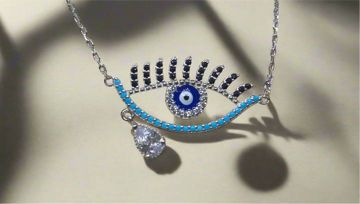 Unique Sterling Silver Eye Necklace – A Stylish Symbol of Elegance