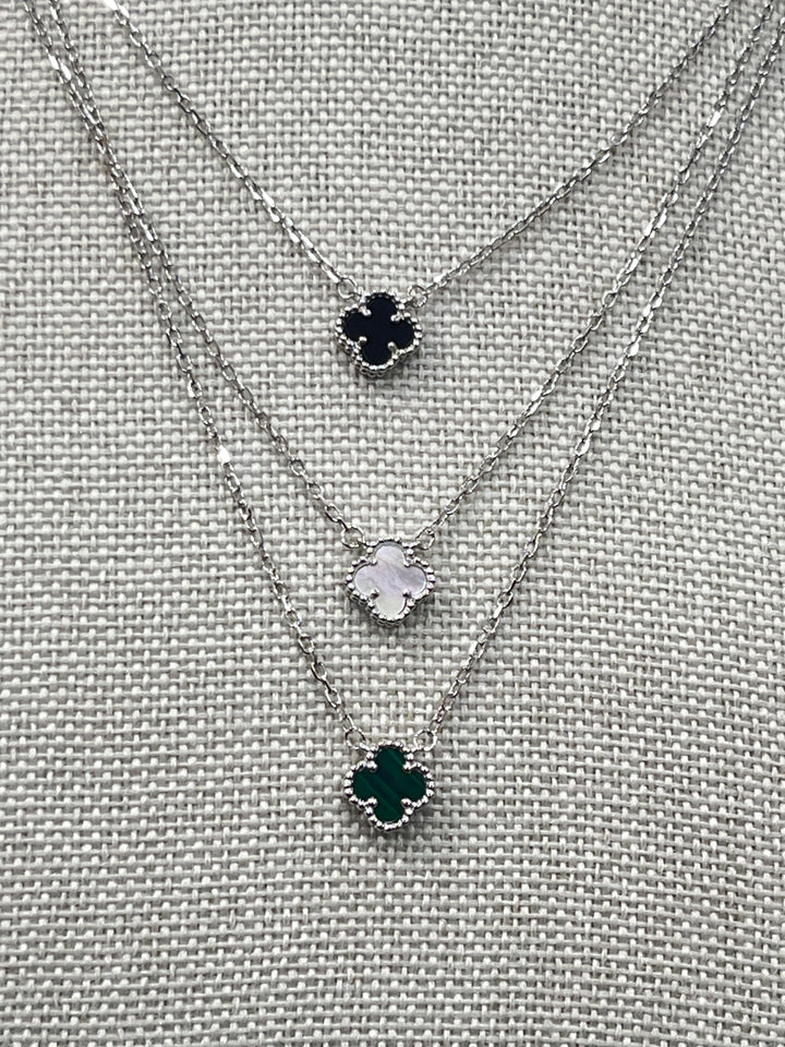 Elegant Sterling Silver Tiny Clover Pendant Necklaces – Perfect for Everyday Wear