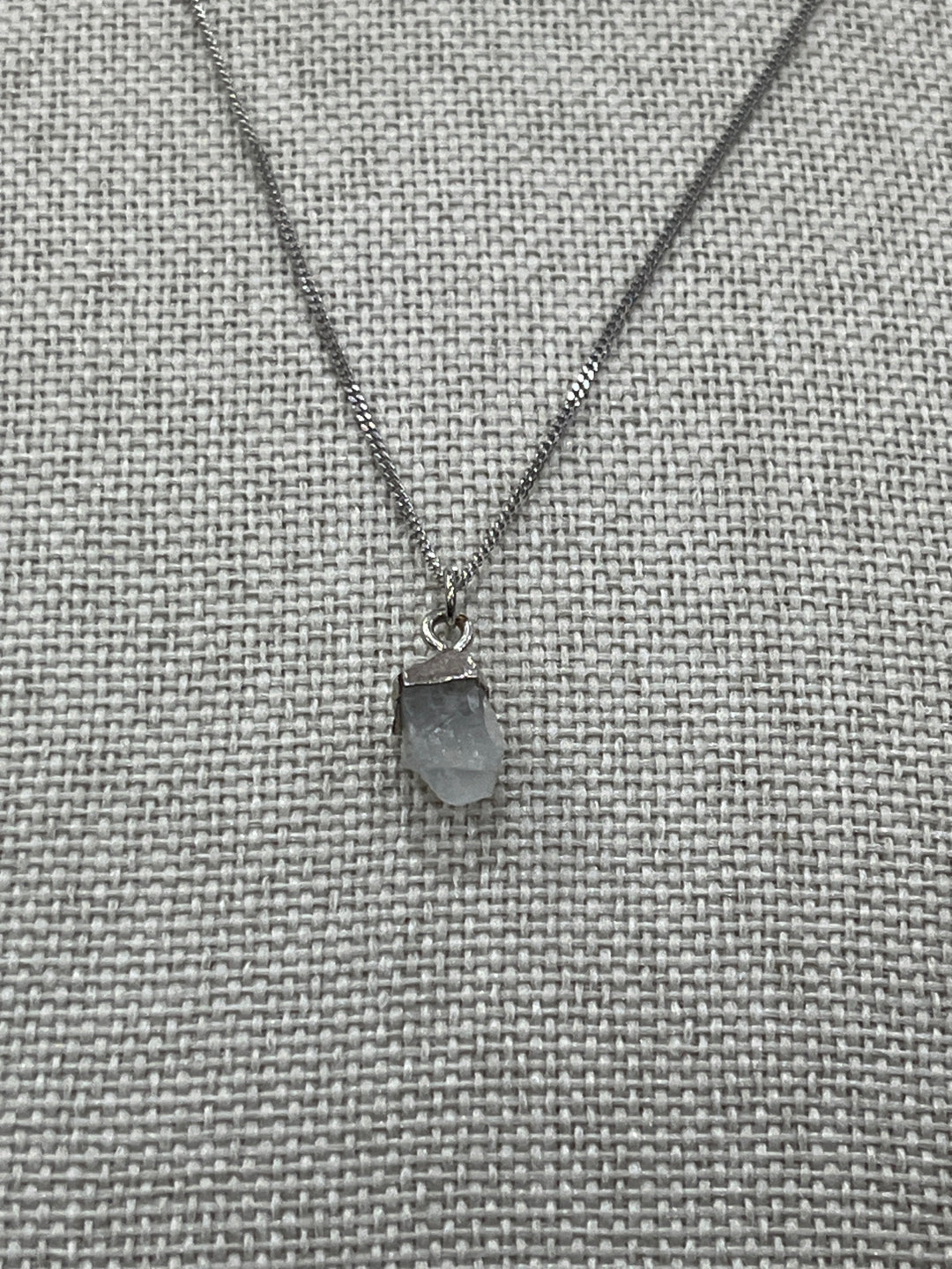 Sterling Silver Necklace with Moonstone Pendant