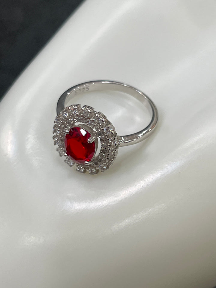 Radiant Ruby Ring in Sterling Silver: A Statement of Timeless Elegance