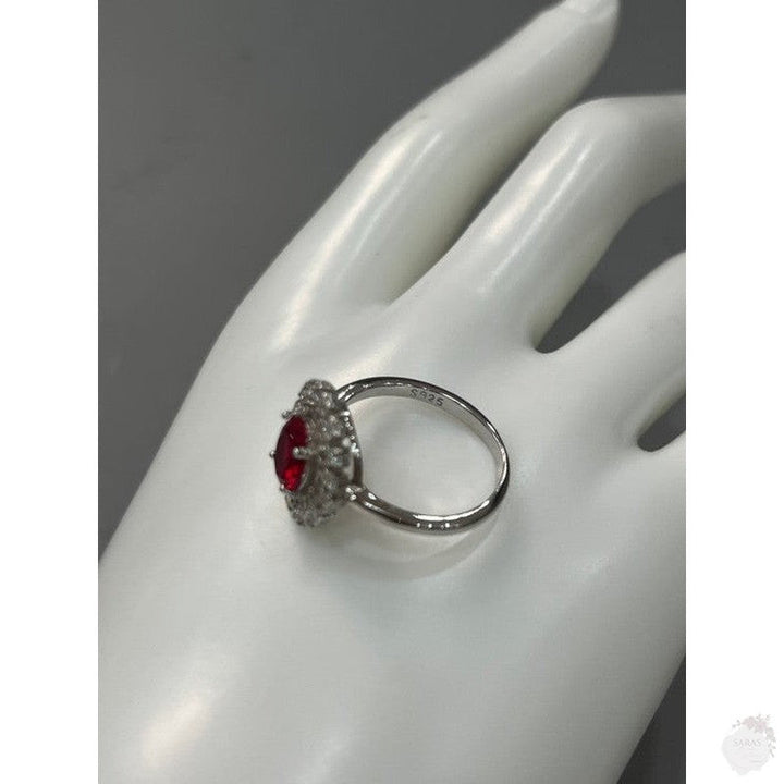 Radiant Ruby Ring in Sterling Silver: A Statement of Timeless Elegance