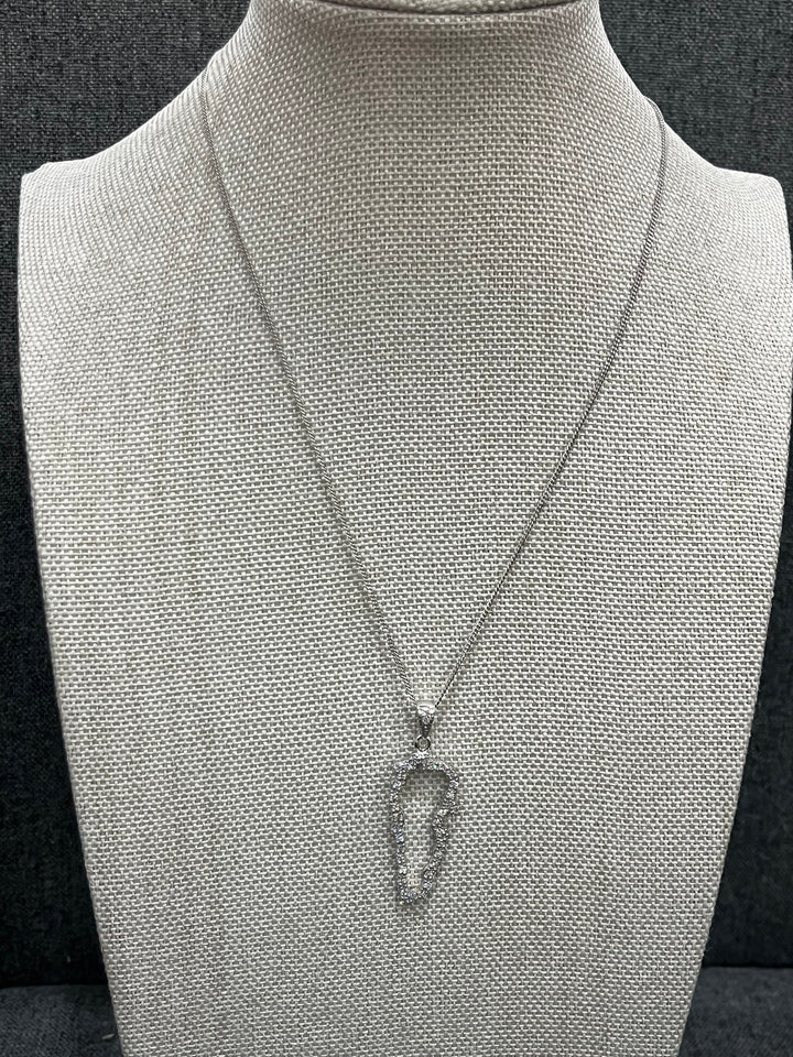 Pride and Unity: Rhodium-Plated Sterling Silver Lebanon Map Necklace