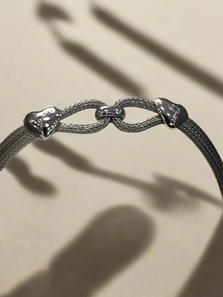 Infinite Love: Sterling Silver Infinity Heart Bracelet