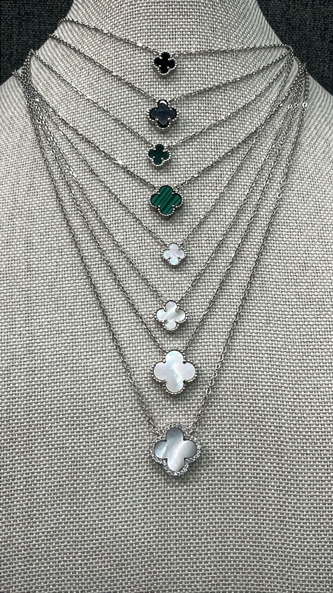 Wide Collection of Clover Necklaces in Different Sizes: The Elegance of Sterling Silver Brilliance