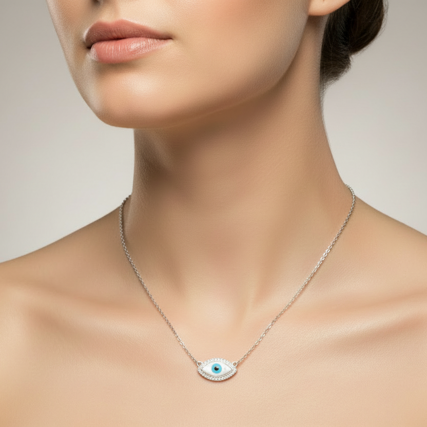 Sterling Silver Eye Necklace from Saras Beads - view 2