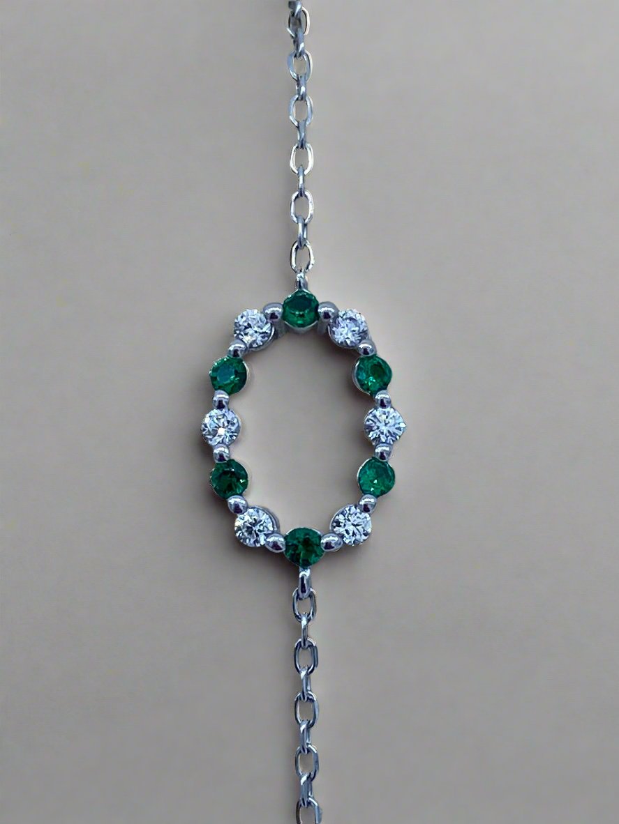 Fushia & Emerald Zircon Sterling Silver Bracelet