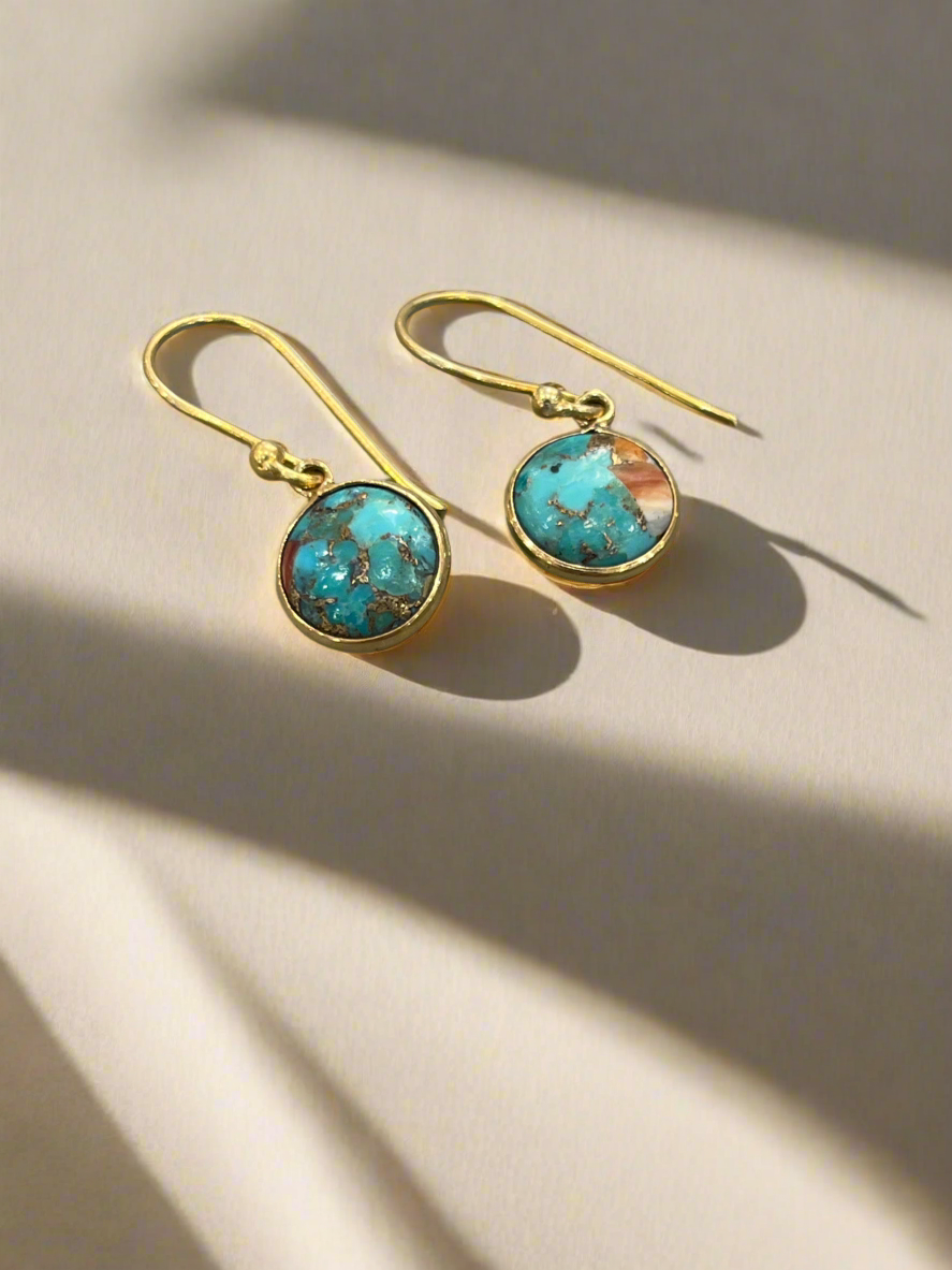 Oyster Copper Turquoise Earring