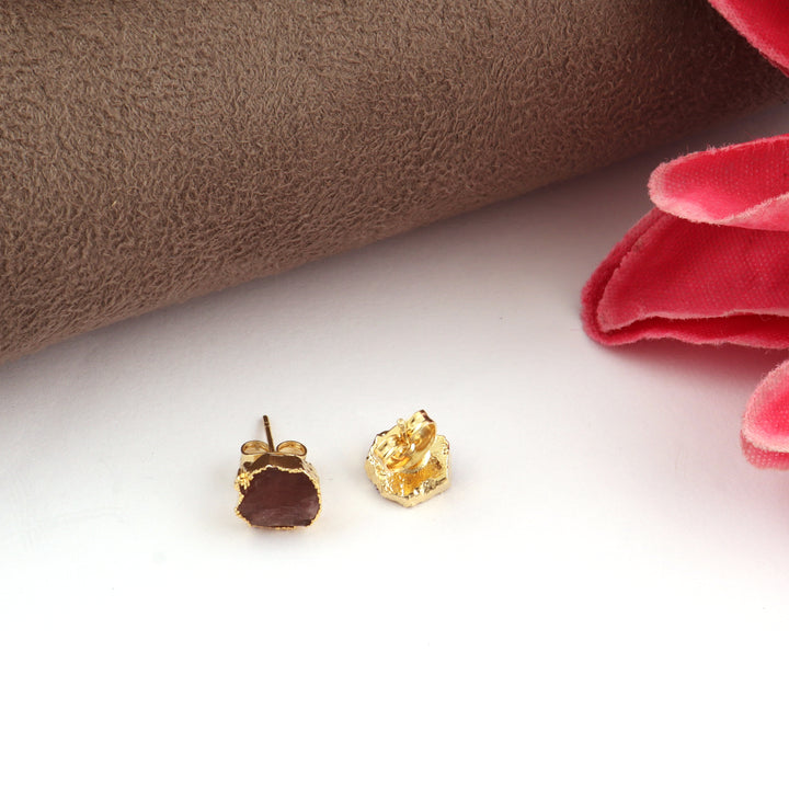 Petite Gleam: Handcrafted 18 Karat Gold-Plated Mini Stud Earrings