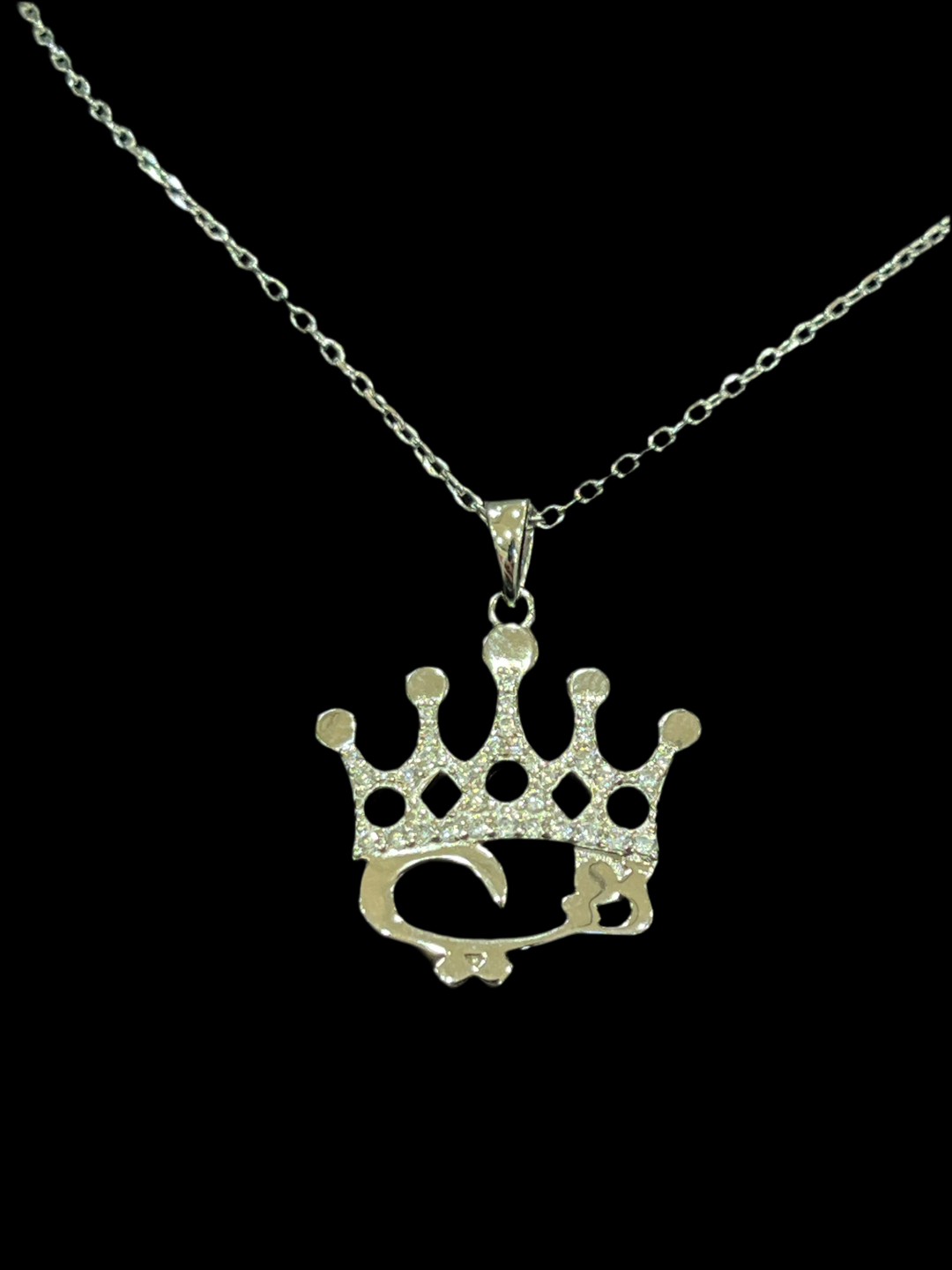 Sterling Silver Love Crown (حبّي) Necklace