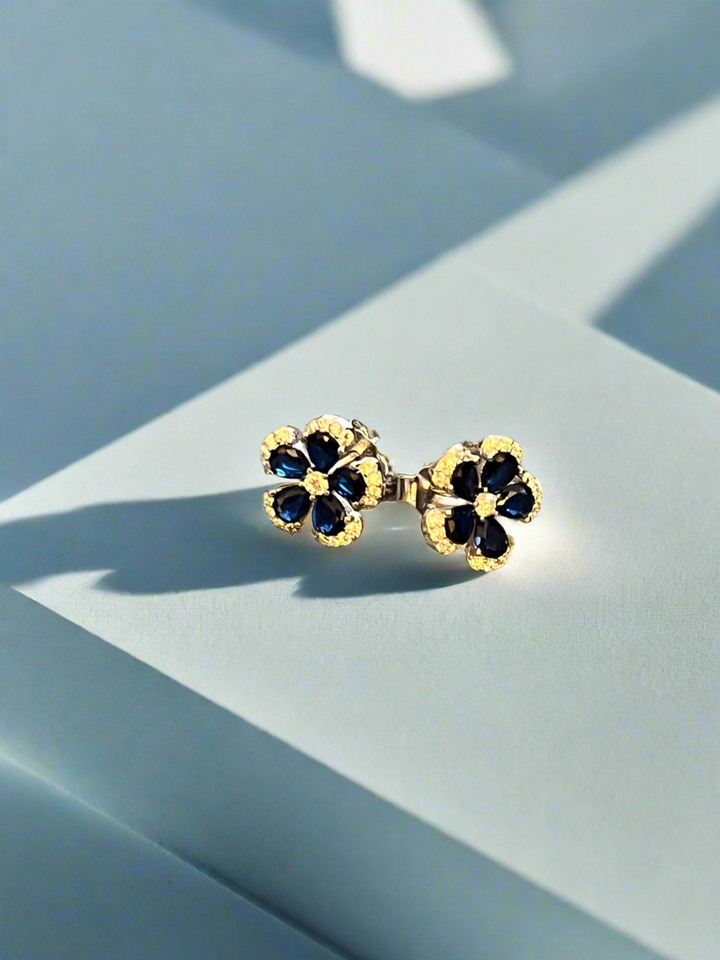 Blue Flower Stud Earrings: A Touch of Sophistication