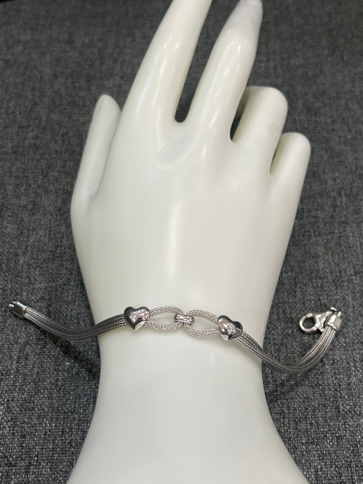 Infinite Love: Sterling Silver Infinity Heart Bracelet