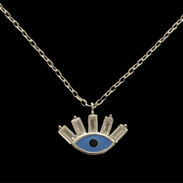 Cute Sterling Silver Evil Eye Necklace – A Stylish Charm for Protection - Saras Beads & Jewellery