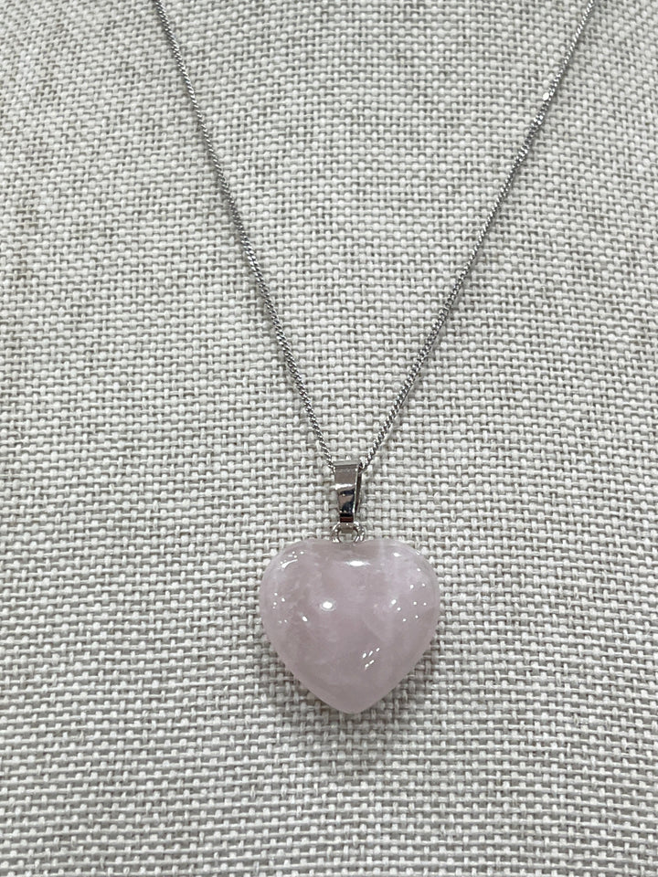 Sterling Silver Necklace with Big Pink Heart Pendant: Feminine and Chic