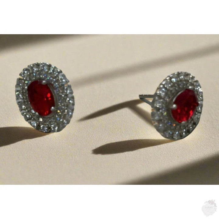 Ruby Shimmer Stud Earrings