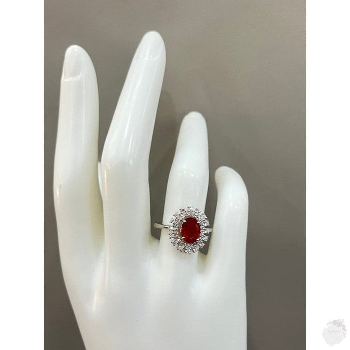 Radiant Ruby Ring in Sterling Silver: A Statement of Timeless Elegance