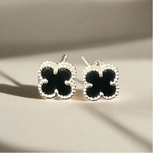 Small Clover Stud Earrings – Multi-Colour Sterling Silver