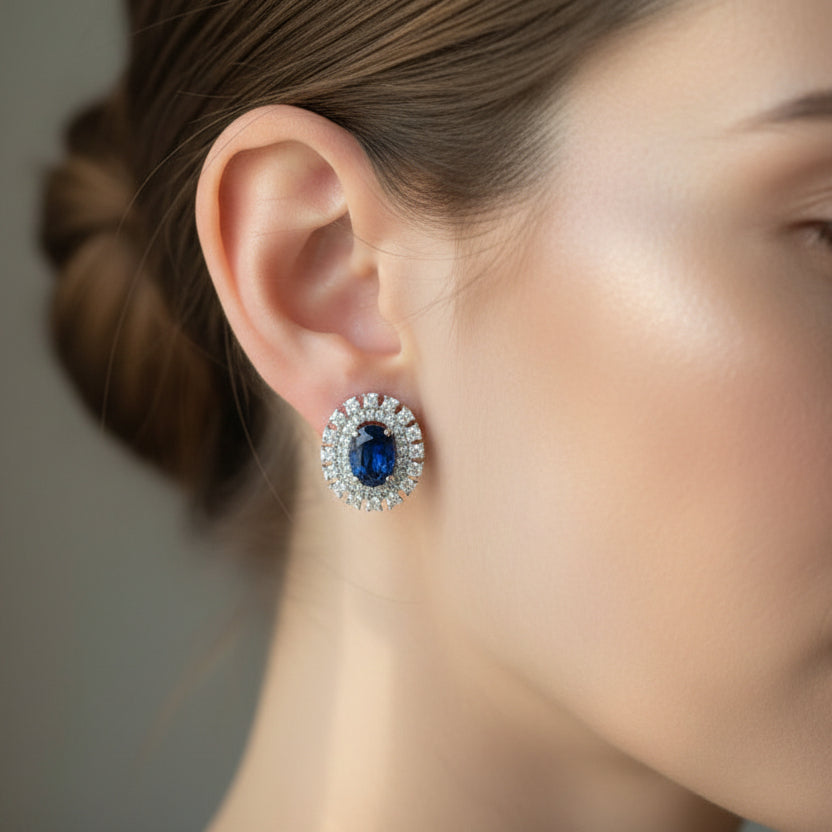 Sapphire Symphony Stud Earrings from Saras Beads - view 2