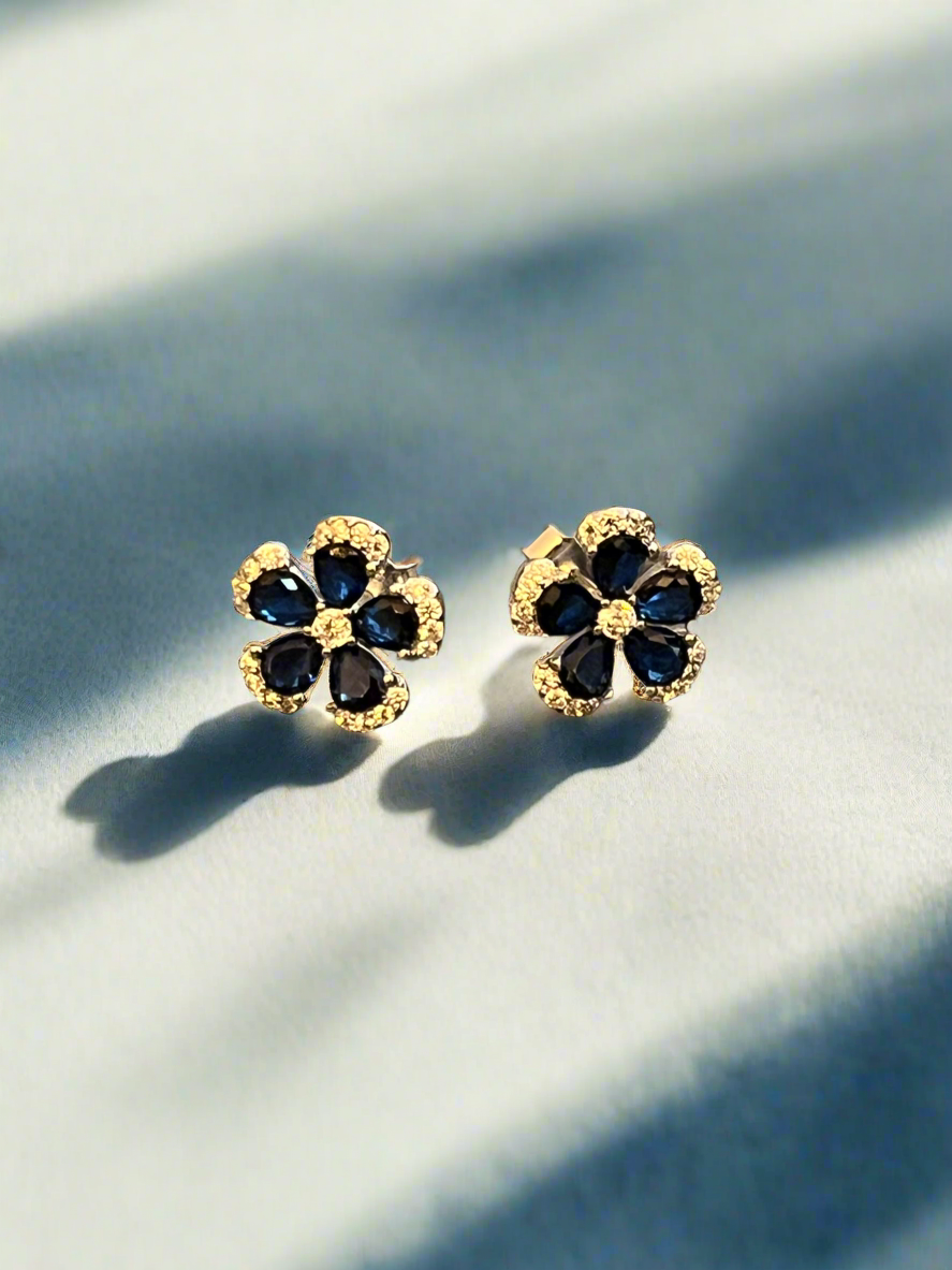 Blue Flower Stud Earrings: A Touch of Sophistication