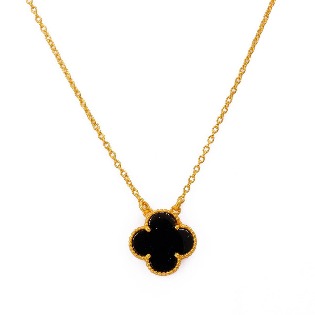 Stylish Gold-Plated Clover Necklace in Classic Tones