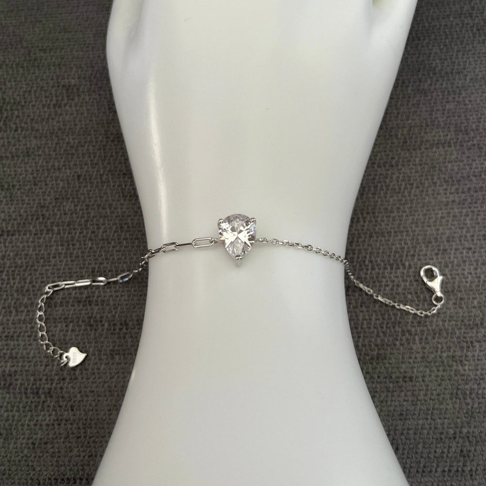Triangle CZ Sterling Silver Bracelet from Saras Beads - view 2