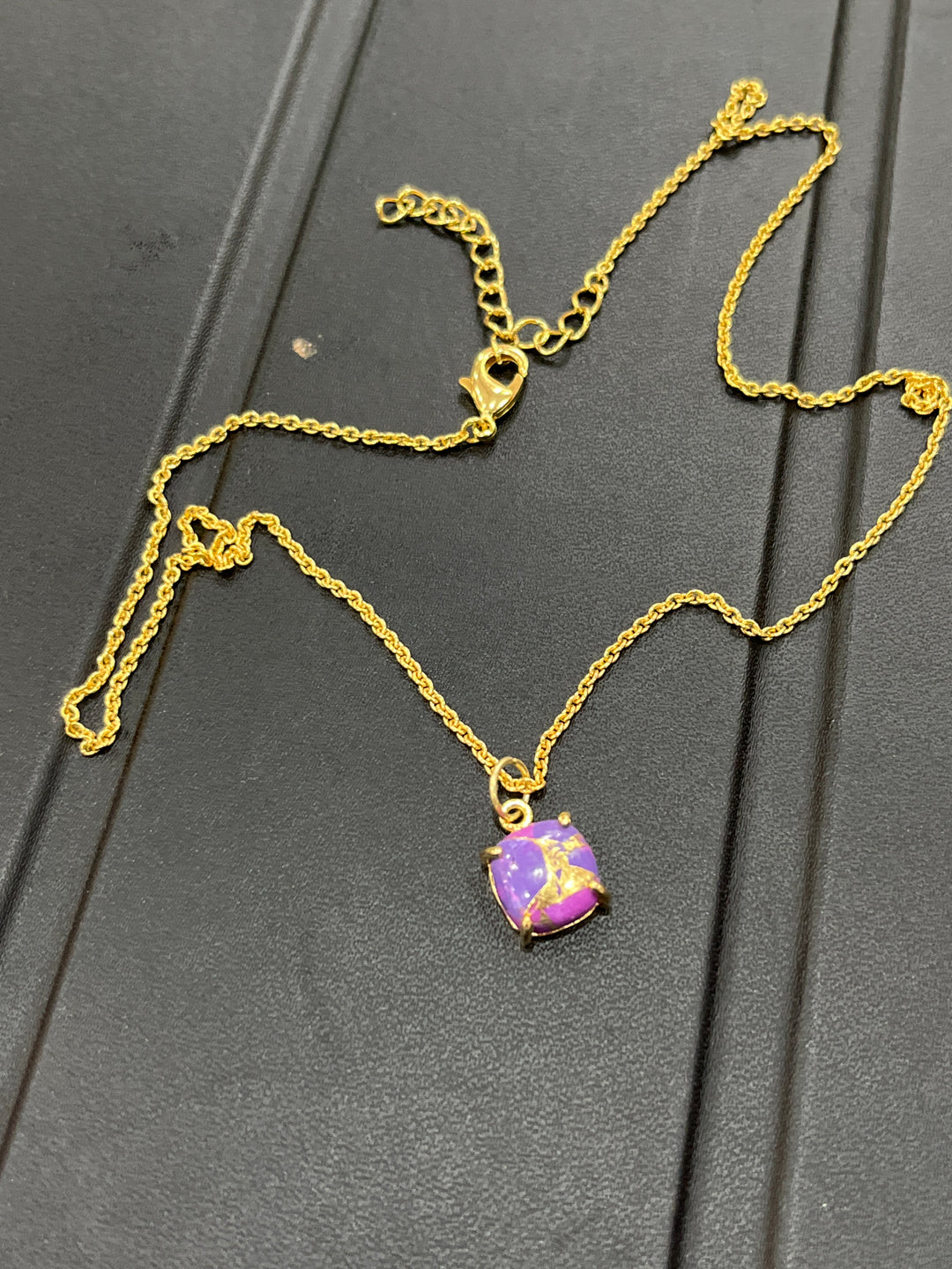 Amethyst Mohave Stone Gold Plated Necklace