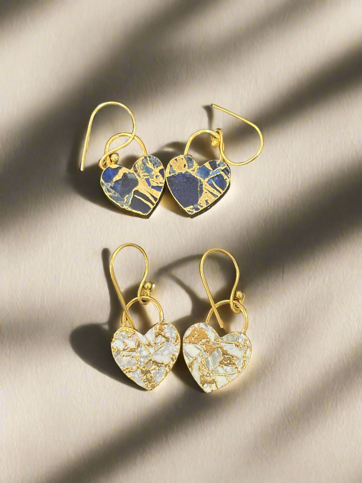 Sapphire & White Gold Heart Mohave Dangling Earring