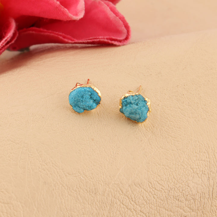 Petite Gleam: Handcrafted 18 Karat Gold-Plated Mini Stud Earrings