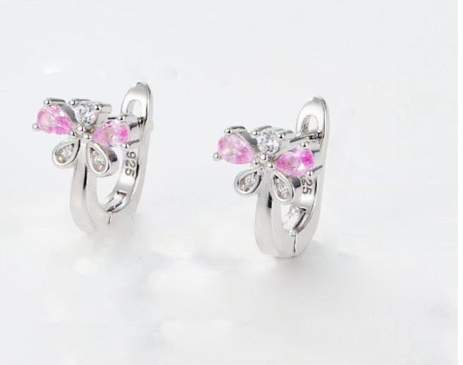 Bloom with Elegance: Flowers Sterling Silver Stud Earrings