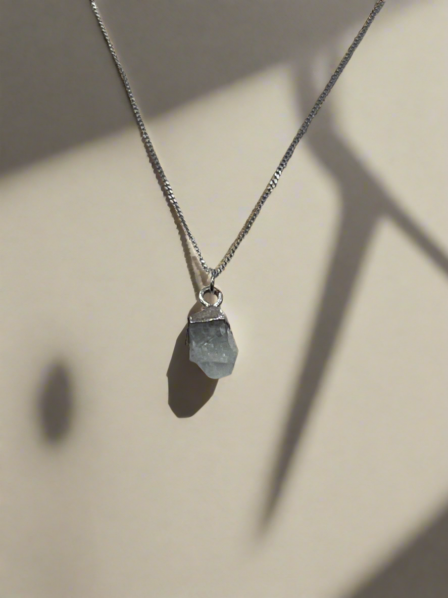 Sterling Silver Necklace with Moonstone Pendant