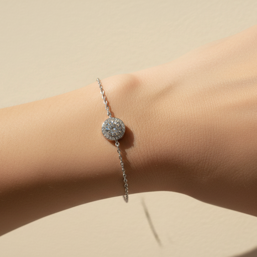 Sterling Silver Diamond CZ Bracelet from Saras Beads - view 2