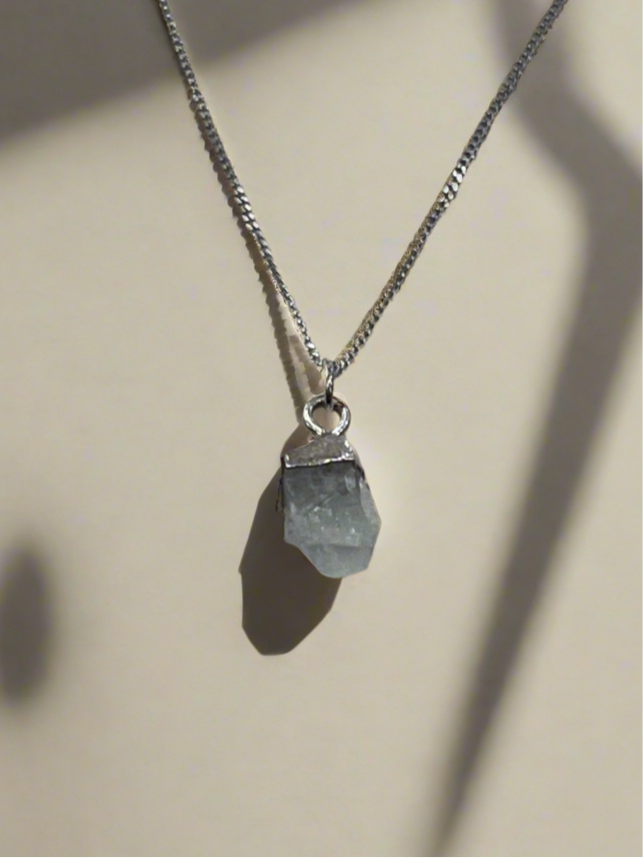 Sterling Silver Necklace with Moonstone Pendant