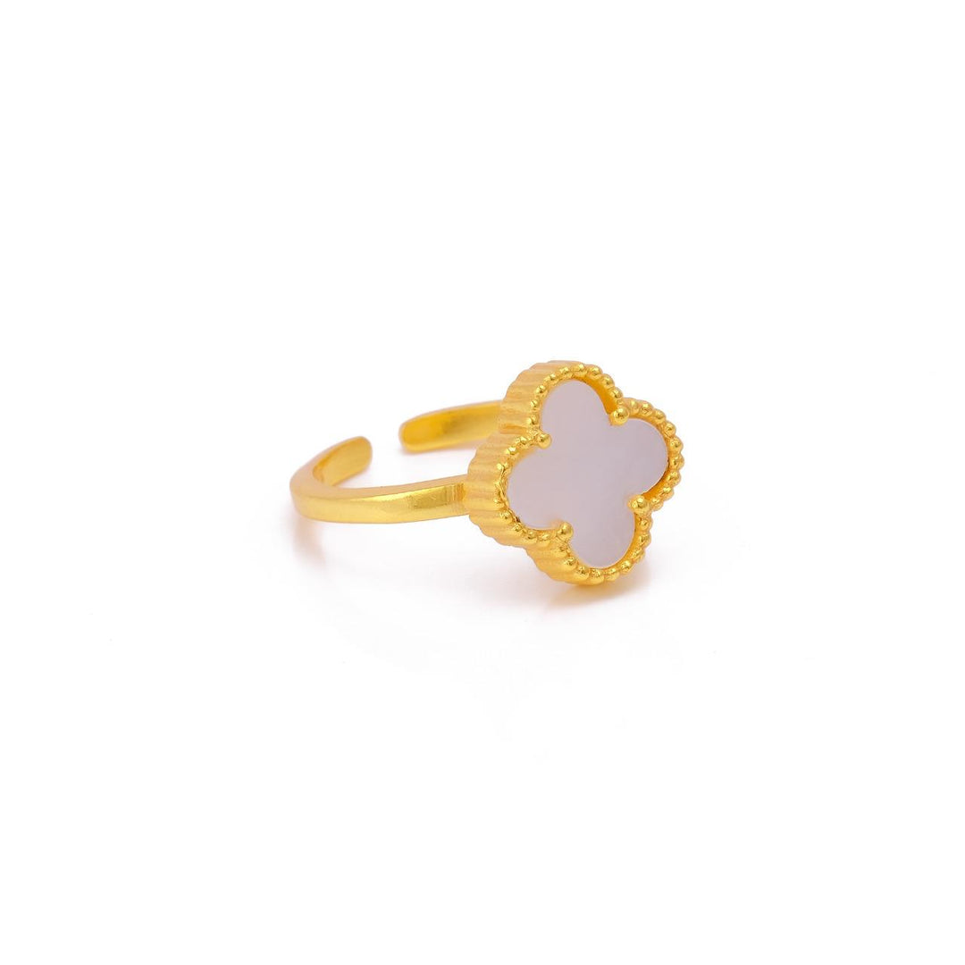 Adjustable Gold-Plated Clover Rings with Timeless Colours