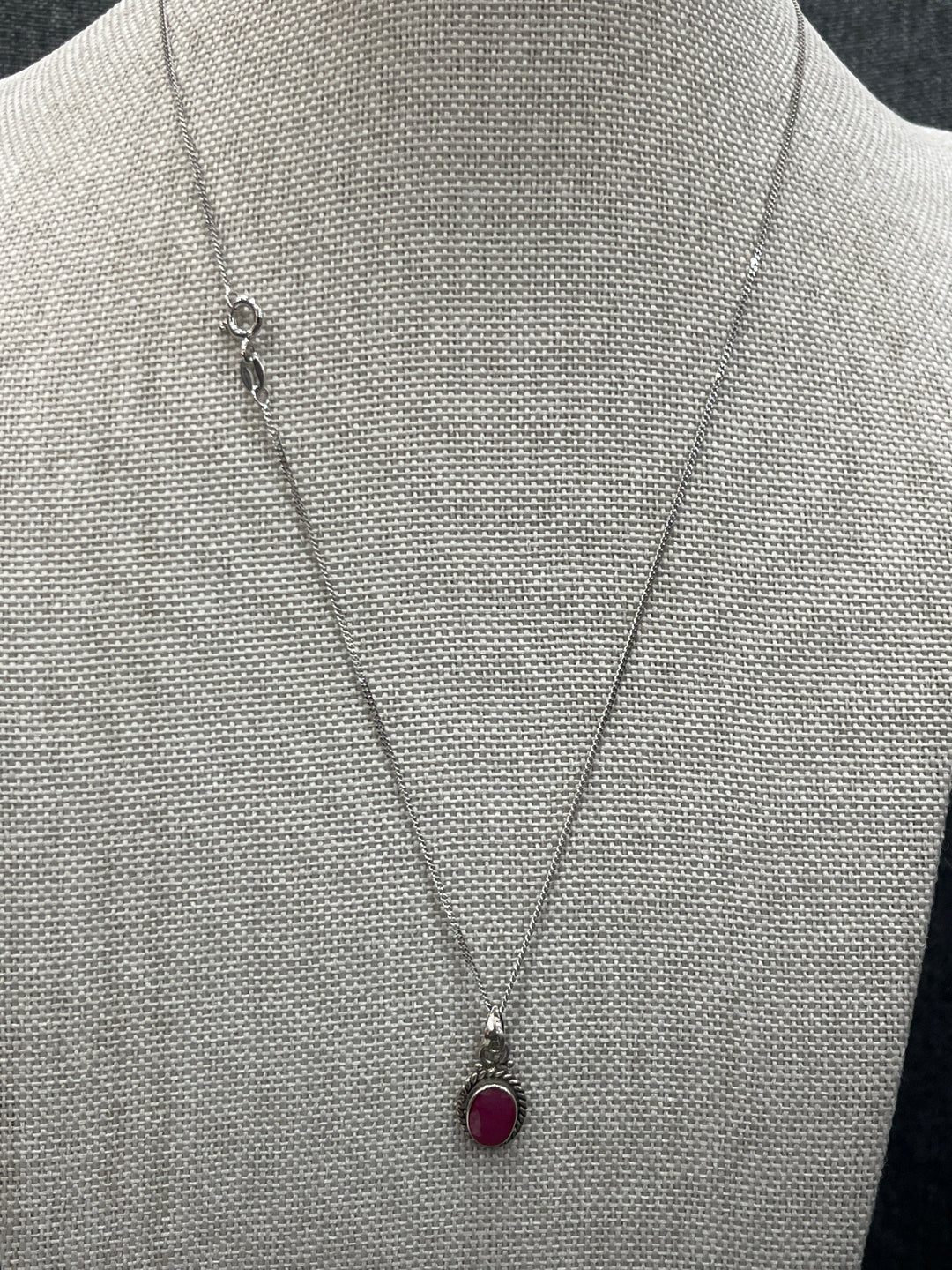 Crimson Amethyst: Sterling Silver Necklace Embracing Red and Purple Symphony