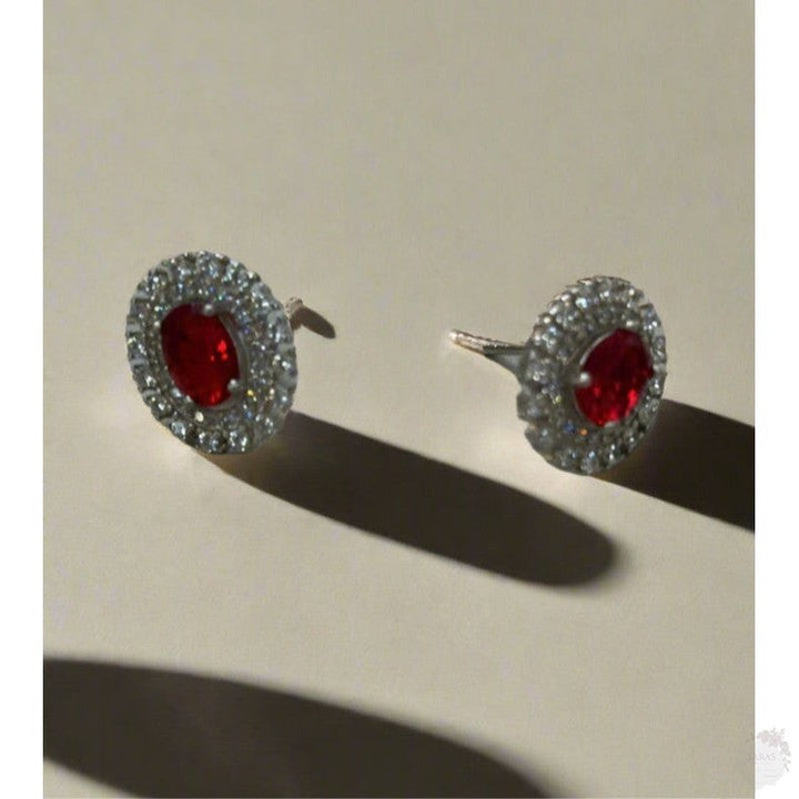 Ruby Shimmer Stud Earrings