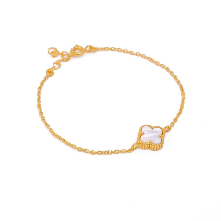 Gold-Plated Clover Bracelet with Vibrant Colours