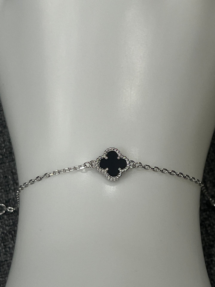 Sterling Silver Tiny Clover Bracelet for Tiny Wrist – Delicate, Endless Style